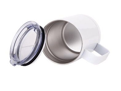 10 oz. Stainless Steel Coffee Cup White - Custom T Shirts Canada by Printwell