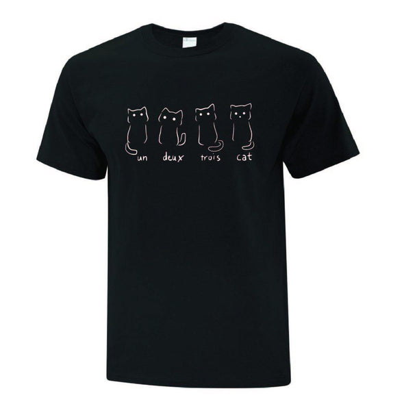 Un Deux Trois Cat TShirt - Printwell Custom Tees